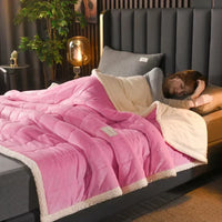 UltraSoft European Fleece Weighted Blanket – Thickened Winter Comforter for Cozy Sleep